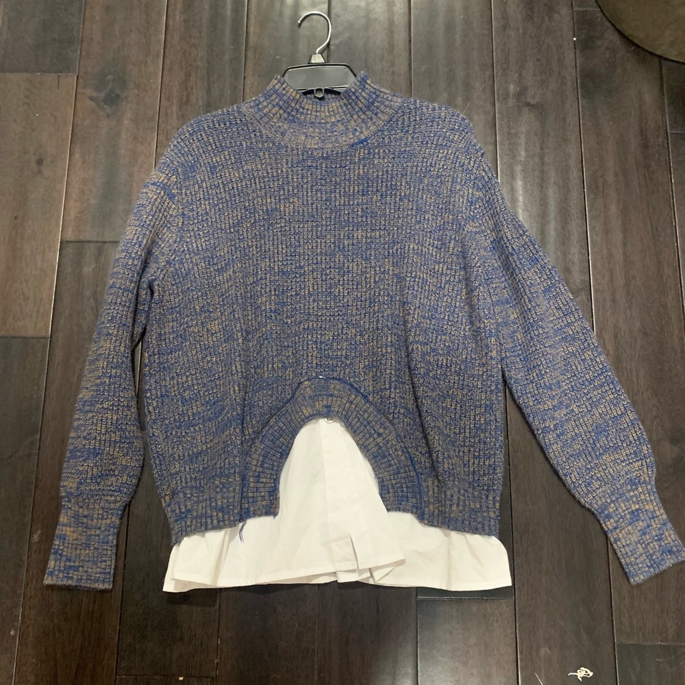 Sweater with button down shirt